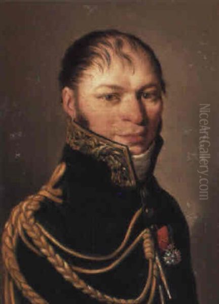 Portrait Of An Officer In Uniform Oil Painting by Louis Leopold Boilly