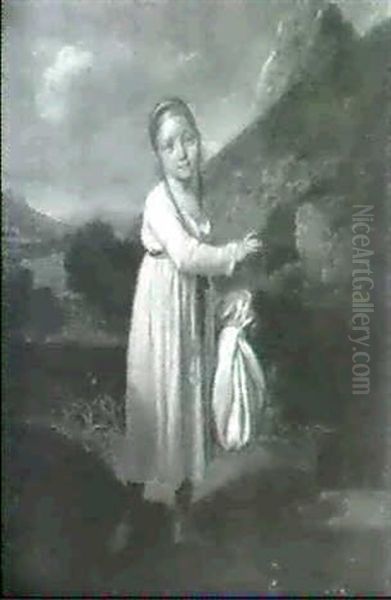 Portrait De Jeune Fille Dans Un                             Paysage Oil Painting by Louis Leopold Boilly