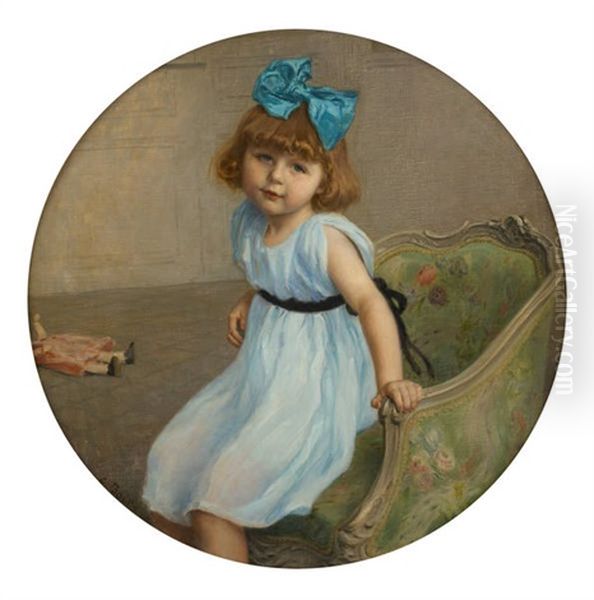 La Jeune Fille A La Poupee Oil Painting by Camille Boiry