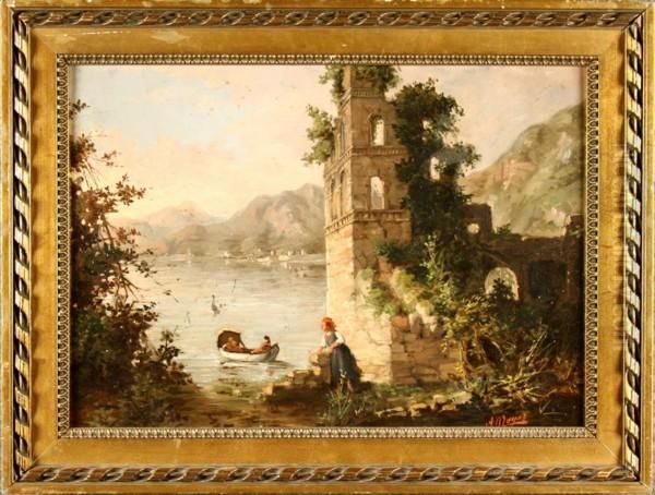 Paesaggio Con Lago Oil Painting by Mayer Albrecht