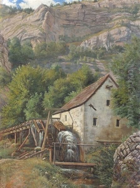 Le Moulin Des Echelles De La Mort Oil Painting by Charles Edouard du Bois