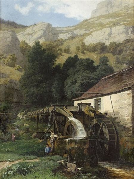 Le Moulin Des Echelles De La Mort Oil Painting by Charles Edouard du Bois