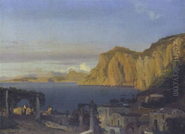 Kuste Bei Sorrento Oil Painting by Charles Edouard du Bois