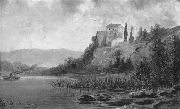 Ruine Aarenstein Am Rhein/ Bayern by Charles Edouard du Bois