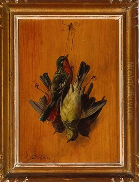 Avian Trophee (+ Another; Pair) Oil Painting by Ernest Henri du Bois