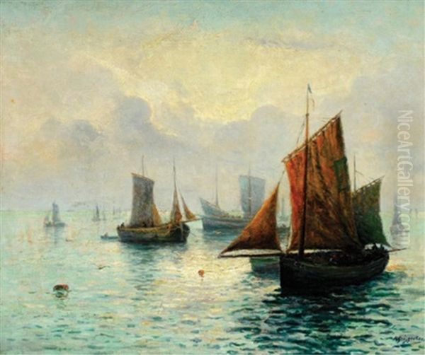 Sardine Boat, St. Malo Oil Painting by Henri Boisgontier