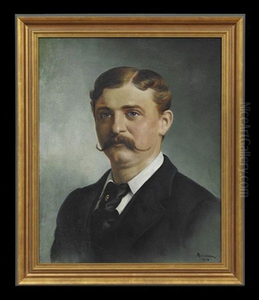 Portrait Of Edward Boisseau, The Artist's Son Oil Painting by Alfred W. Boisseau