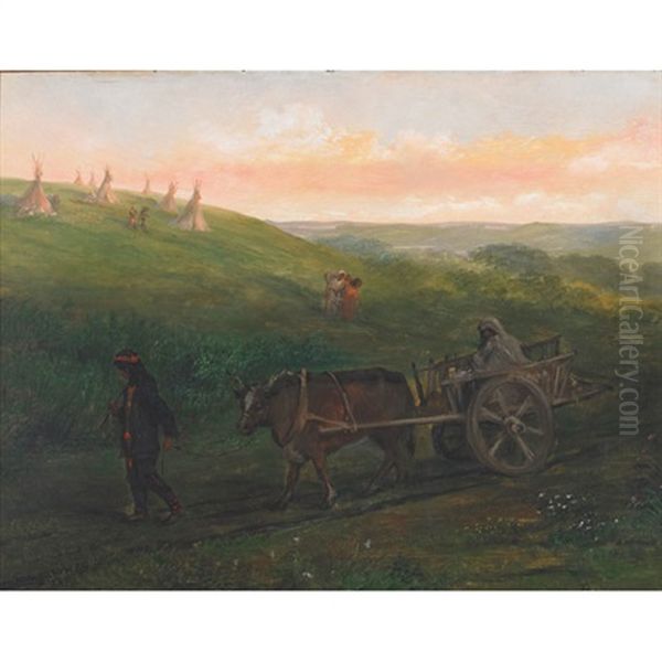 Indian Camp On Brandon Hills Oil Painting by Alfred W. Boisseau