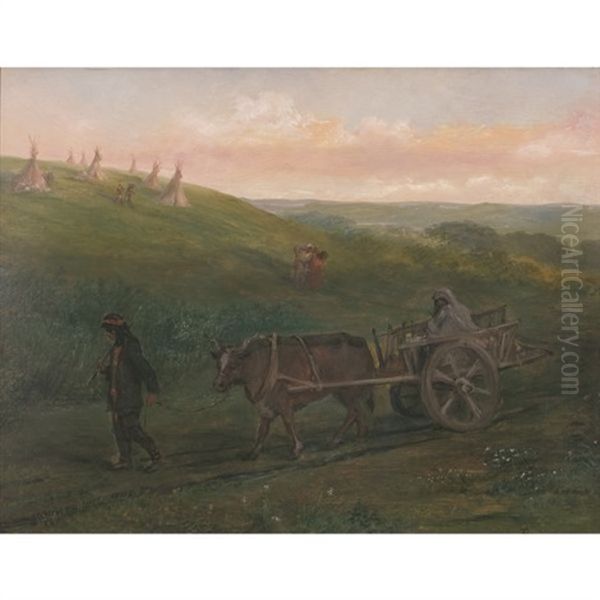 Indian Camp On Brandon Hills Oil Painting by Alfred W. Boisseau