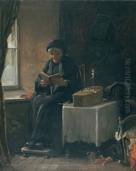 The Grandmother Oil Painting by Alfred W. Boisseau