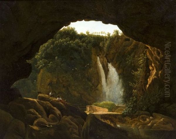 Vue Presumee Des Cascatelles De Tivoli Oil Painting by Antoine-Felix (Boisselier le Jeune) Boisselier