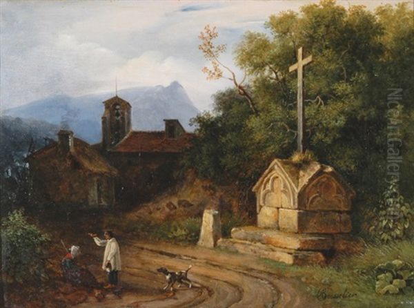 Rast Am Wegkreuz Oil Painting by Antoine-Felix (Boisselier le Jeune) Boisselier