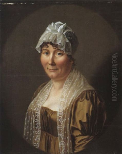 Portrait De Dame En Robe Lie De Vin Oil Painting by Jean-Jacques De Boissieu