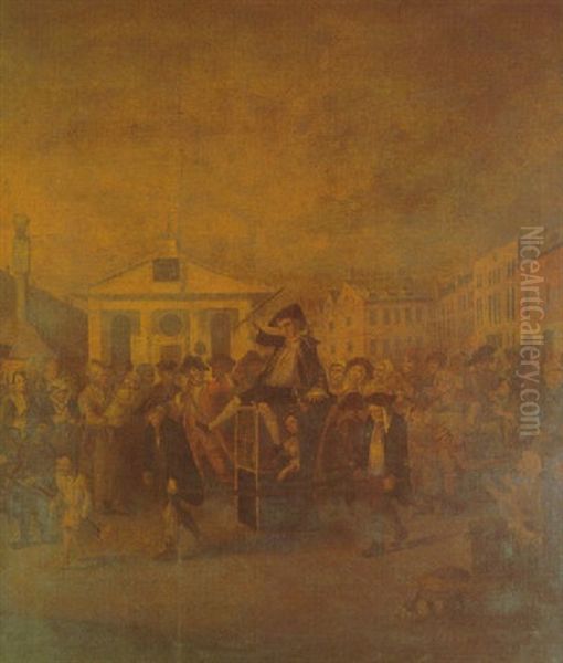 The Covent Garden Morning Frolic Oil Painting by Louis-Philippe Boitard