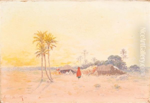 Campement Dans Le Desert Oil Painting by Emile Boivin