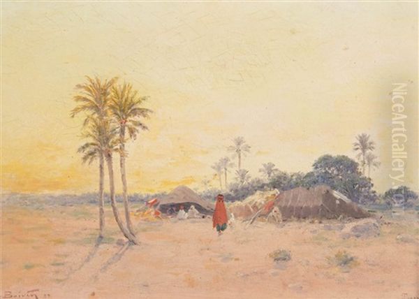 Campement Dans Le Desert Oil Painting by Emile Boivin