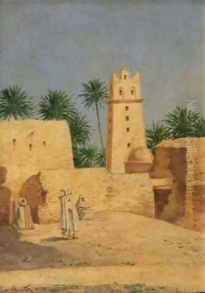 Les Bedouins A Biska Oil Painting by Emile Boivin