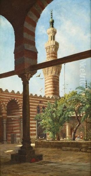 La Mosquee Aqsunqur Au Caire Oil Painting by Emile Boivin