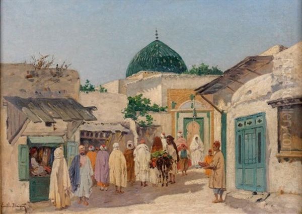 Marche A Bad Djadhid, Tunis Oil Painting by Emile Boivin