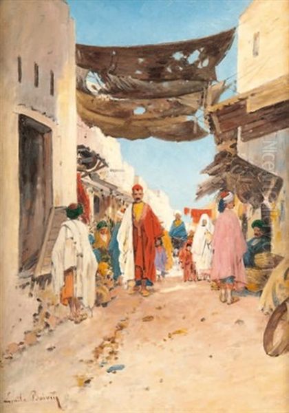 Rue Des Teinturiers A Sfax Oil Painting by Emile Boivin