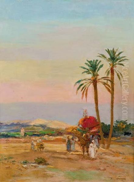 Depart De La Caravane Oil Painting by Emile Boivin