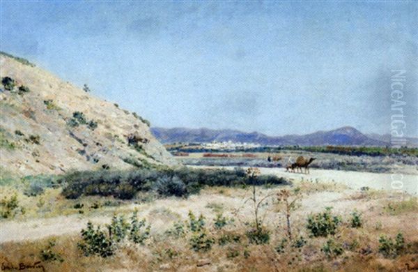 Scene Animee Aux Abords D'une Ville De Tunisie Oil Painting by Emile Boivin