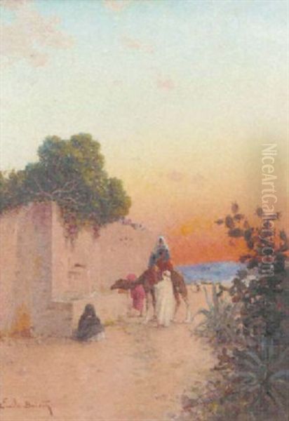 By The Well At Dusk Oil Painting by Emile Boivin