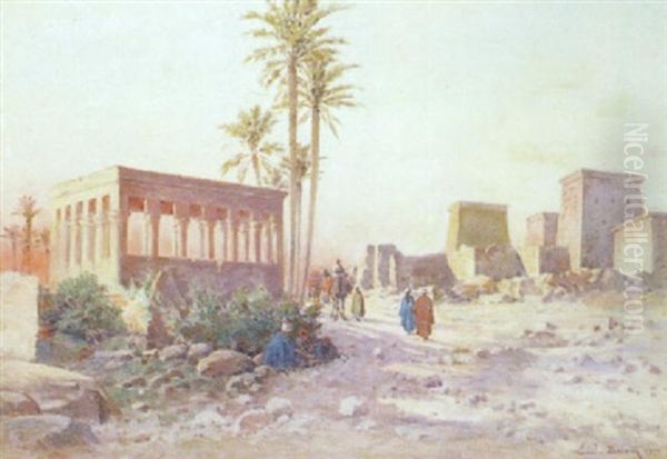 Chameliers Pres Des Temples En Haute-egypte Oil Painting by Emile Boivin