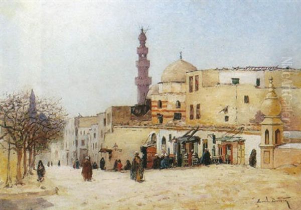 La Mosquee Du Sultan Hassan Oil Painting by Emile Boivin