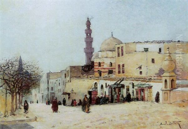 La Mosquee Du Sultan Hassan, Le Caire Oil Painting by Emile Boivin