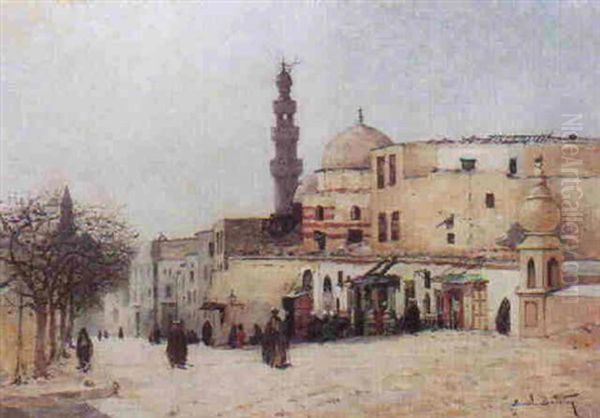 La Mosquee Du Sultan Hassan (le Caire) Oil Painting by Emile Boivin