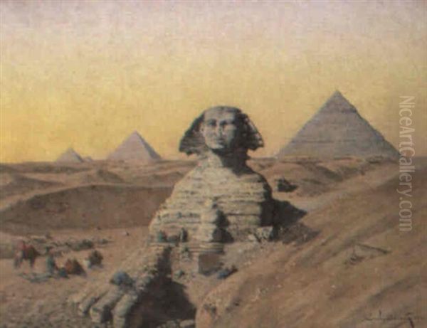 Le Sphinx De Gizeh Oil Painting by Emile Boivin