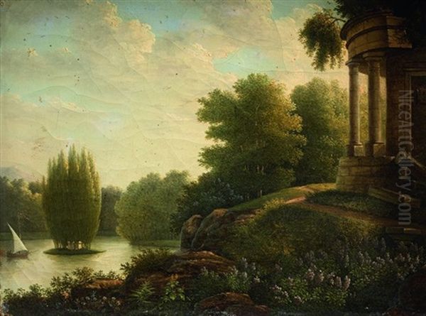 Vue D'ermenonville Oil Painting by Antoine Honore Louis Boizot