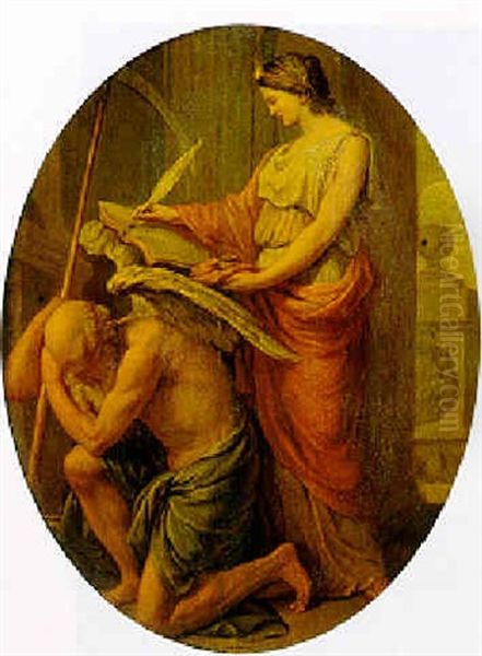 Allegory Of Wisdom Oil Painting by Antoine Honore Louis Boizot