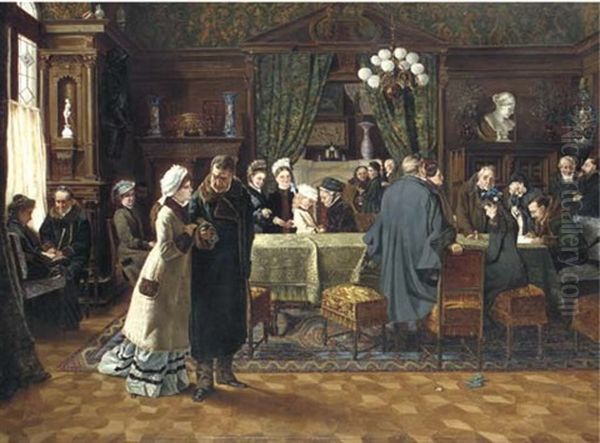 The Last Will And Testament Oil Painting by Christian Ludwig Bokelmann