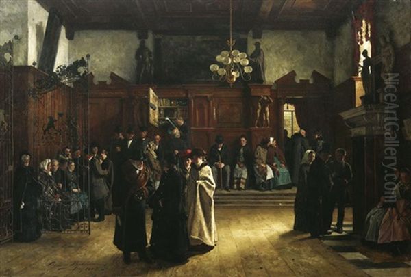 Im Gerichtsvorsaal Oil Painting by Christian Ludwig Bokelmann