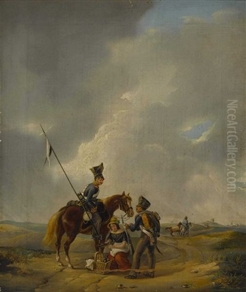 Rast Auf Der Landstrase Oil Painting by Lambert Van Bokkelen