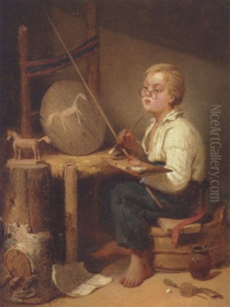 Den Lille Kunstner Oil Painting by Johan Kristofer Boklund