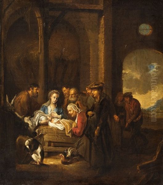 The Adoration Of The Shepherds Oil Painting by Ferdinand Bol