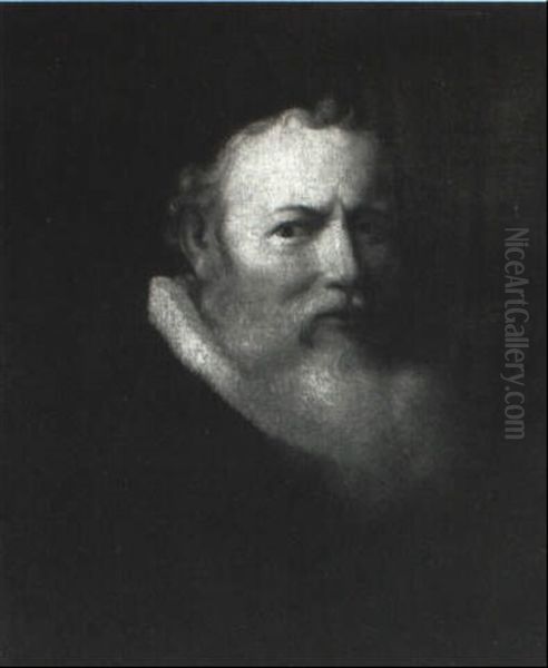 Portrait Of A Bearded Man In Black Oil Painting by Ferdinand Bol