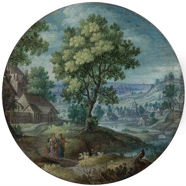 Miniature Landscape With The Expulsion Of Ismael And Hagar By Abraham Oil Painting by Hans Bol