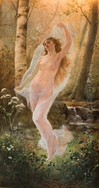 Nude In A Forest Clearing by Johannes Arnoldus Boland