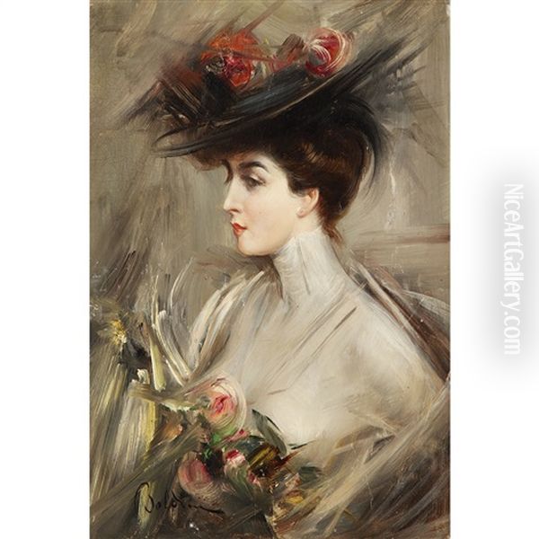 Lina Cavalieri Oil Painting by Giovanni Boldini