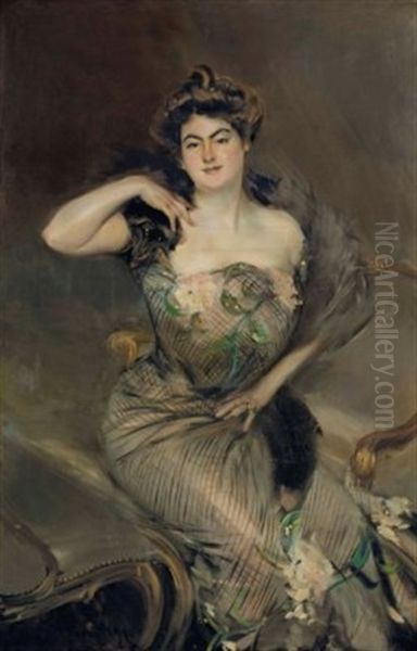 Portrait Of Madame Arnold Seligmann Oil Painting by Giovanni Boldini