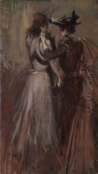 Le Due Amiche Oil Painting by Giovanni Boldini