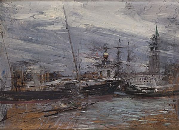 Venezia. Veduta Della Punta Della Dogana Oil Painting by Giovanni Boldini