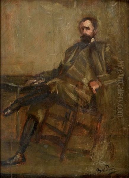 Homme Assis Aux Bottes Noires Oil Painting by Giovanni Boldini