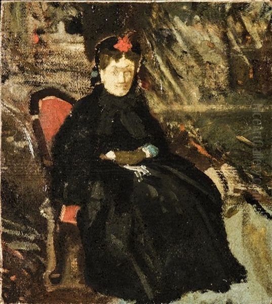 Ritratto Della Marchesa Vettori - Portrait Of The Marchesa Vettori Oil Painting by Giovanni Boldini