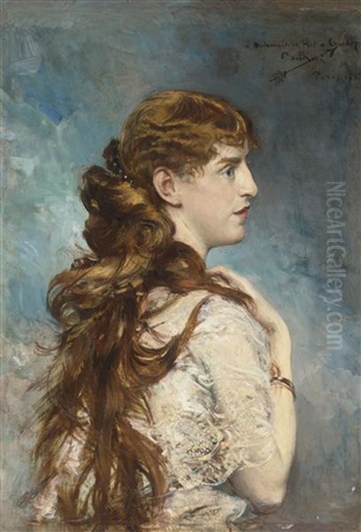 Portrait Of Harriet Valentine Crocker Alexander Oil Painting by Giovanni Boldini