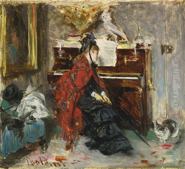 Woman At The Piano Oil Painting by Giovanni Boldini